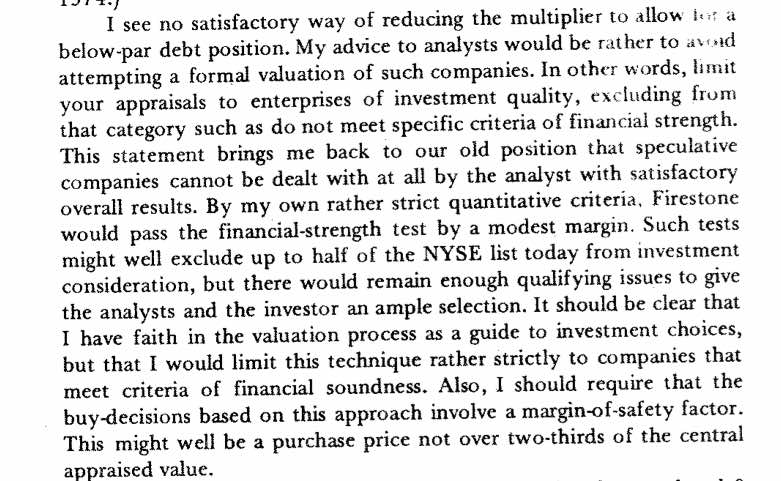 By my own rather strict quantitative criteria, Firestone would pass the financial strength test by a modest margin.