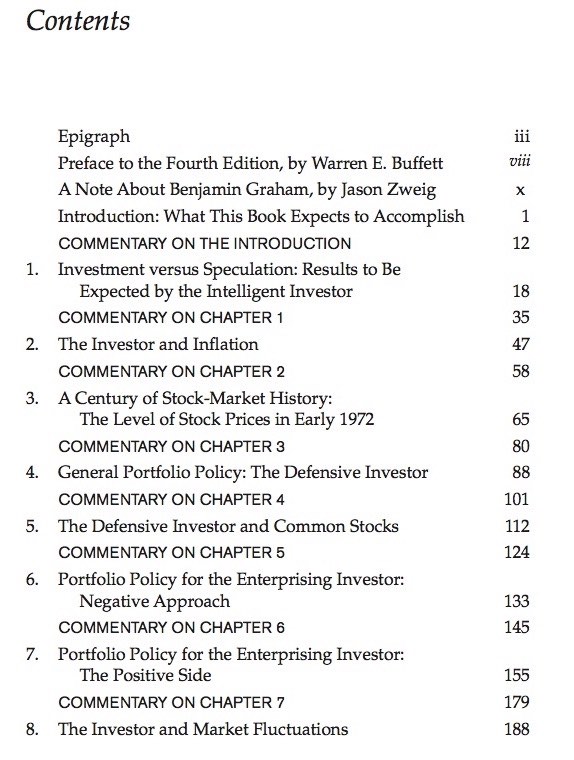 The Intelligent Investor - Chapter List 2006