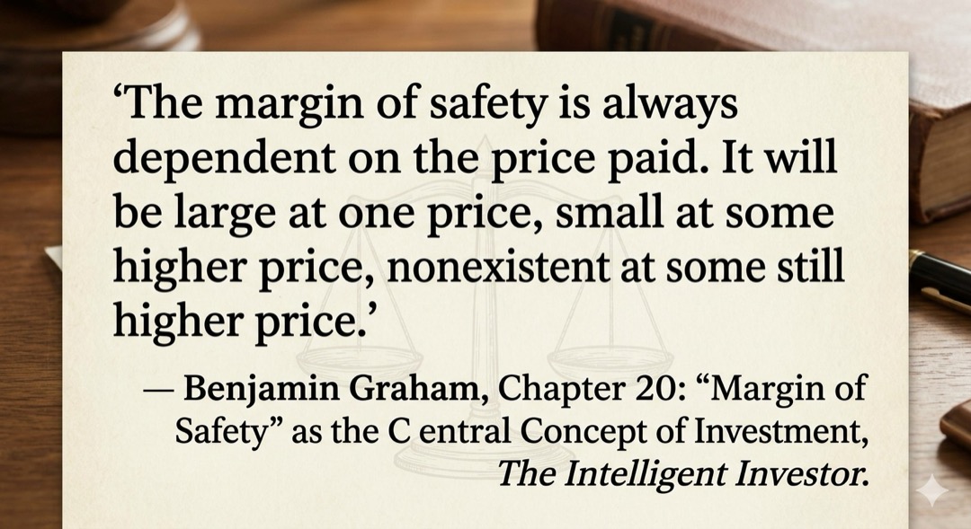 The margin of safety is always dependent on the price paid.