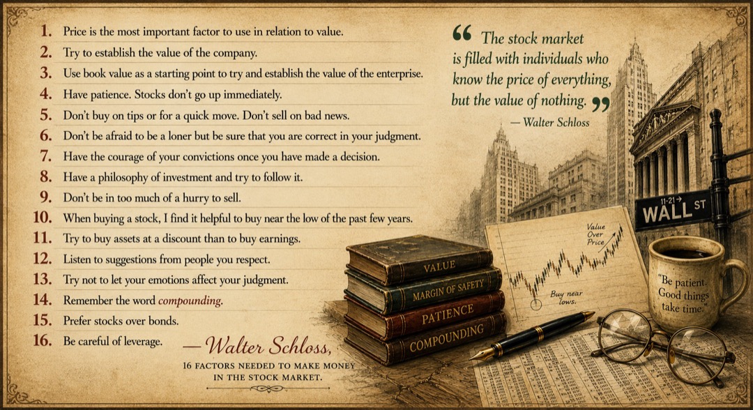 Sixteen Factors by Walter Schloss.