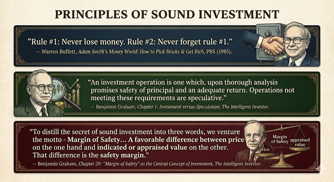 Price vs appraised value. Safety of principal and an adequate return.